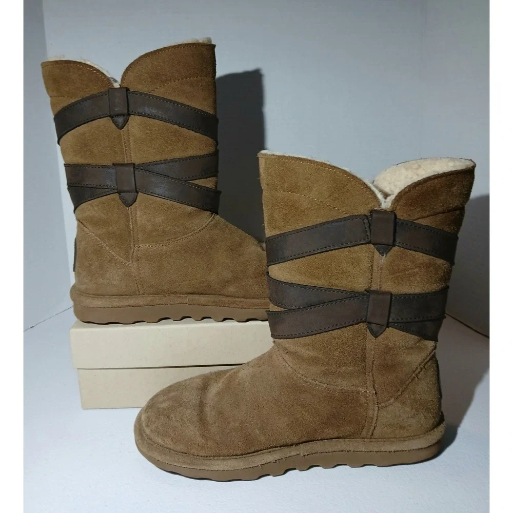 BearPaw Shelby 2012W Hickory II Women's Size 6 Wool Sheep‎ Skin #1398